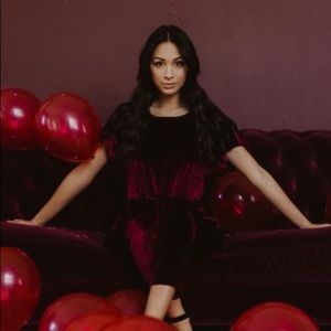 Burgundy Velvet Bianca Jumpsuit